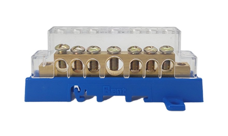 DISTRIBUIDOR ELENT 1X125A 7 TORNILLOS PROF P/RIEL DIN AZUL